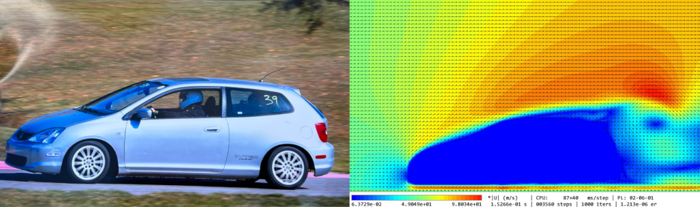 My Honda Civic EP3 on the left, and a screen 